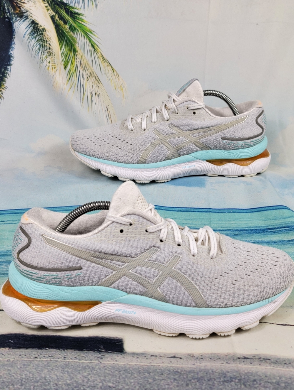 ASICS Gel Nimbus 24 Running Shoes Women's Gray Neon Size 9